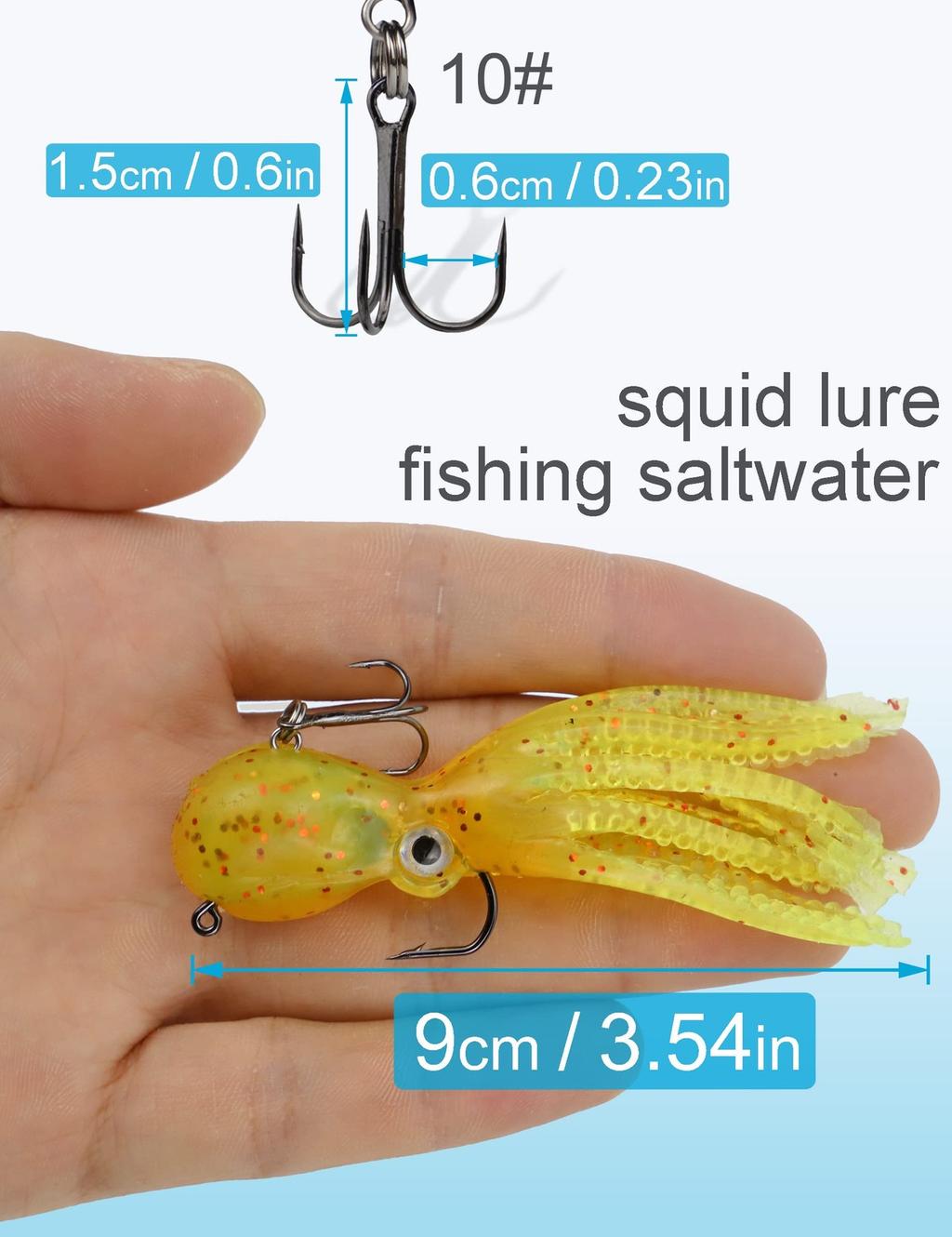 Octopus Swimbait Soft Fishing Lure with Skirt Tail, Lingcod Rockfish Jigs for - Image 6