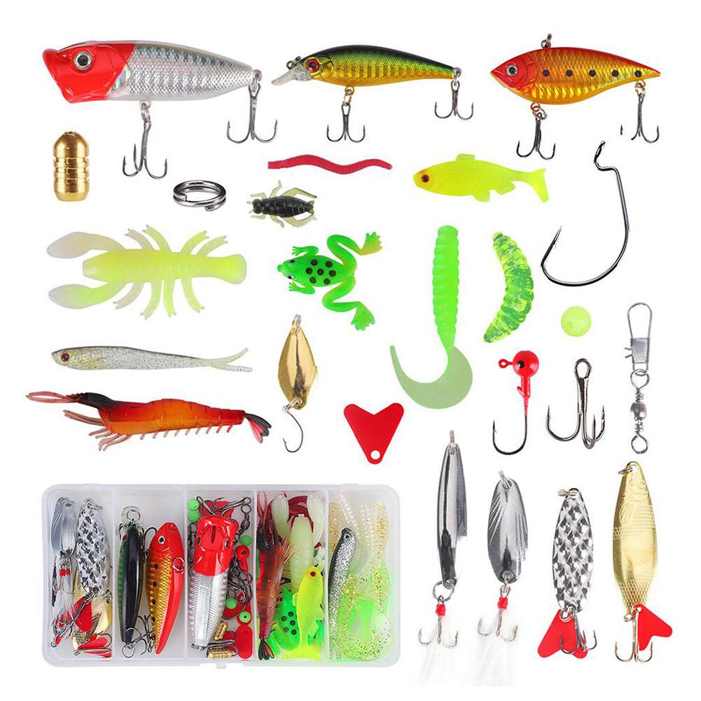 78pcs Lure Fishing Accessories Kit Wobbler Metal Jig Spoons Soft Silicone Bait - Image 5