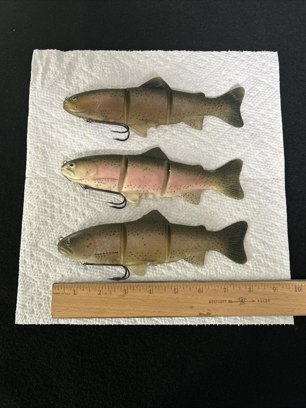 Original Rare Castaic Baits Platinum Series 8” Soft Jointed Trout Swimbait SS - Image 1