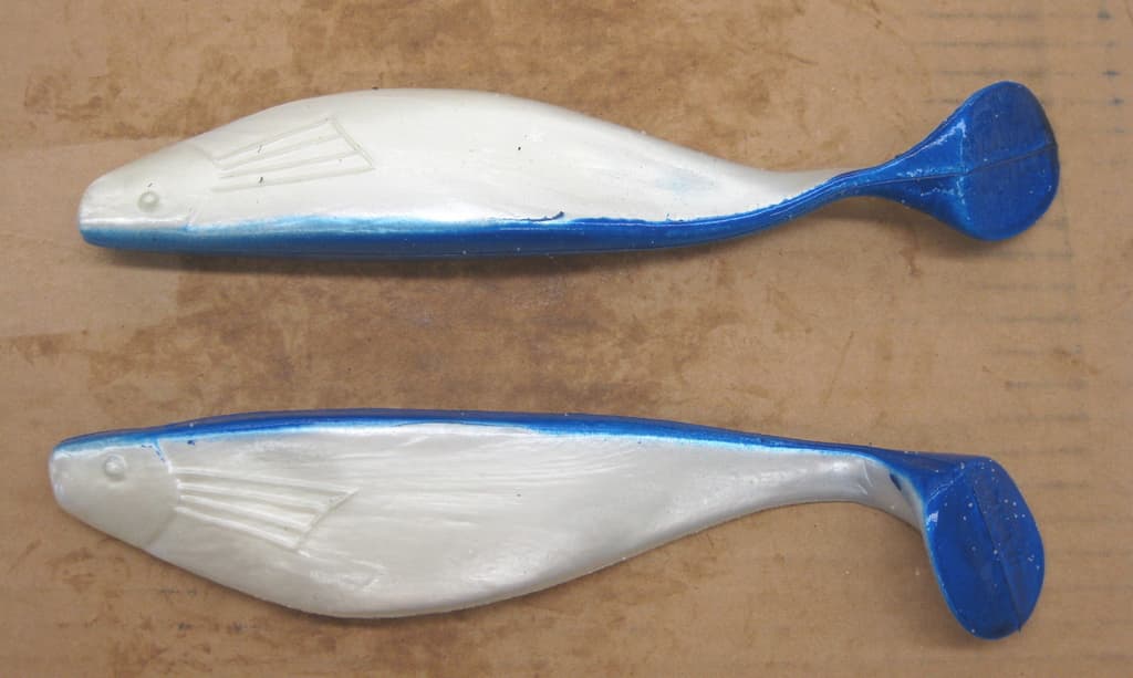 9" Shad Paddle Tail Swimbait great for Umbrella Rig 6 Count Bag Pearl Blue Back - Image 3