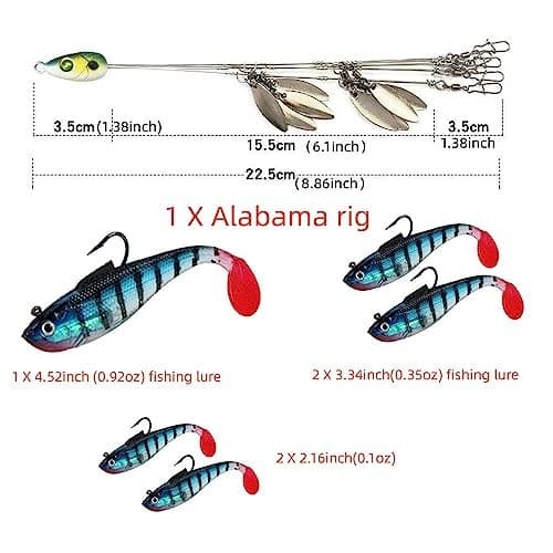 Alabama Rig Kit 5 Arms Alabama Umbrella Rig Bass Fishing Kit a Rig Type a - Image 4