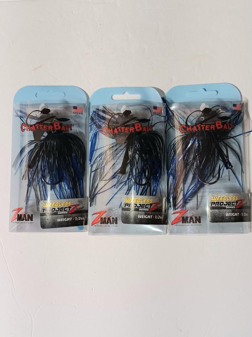 3 Z Man  Weedless Project Z Chatterbait 1/2 oz. Black Blue - Image 1