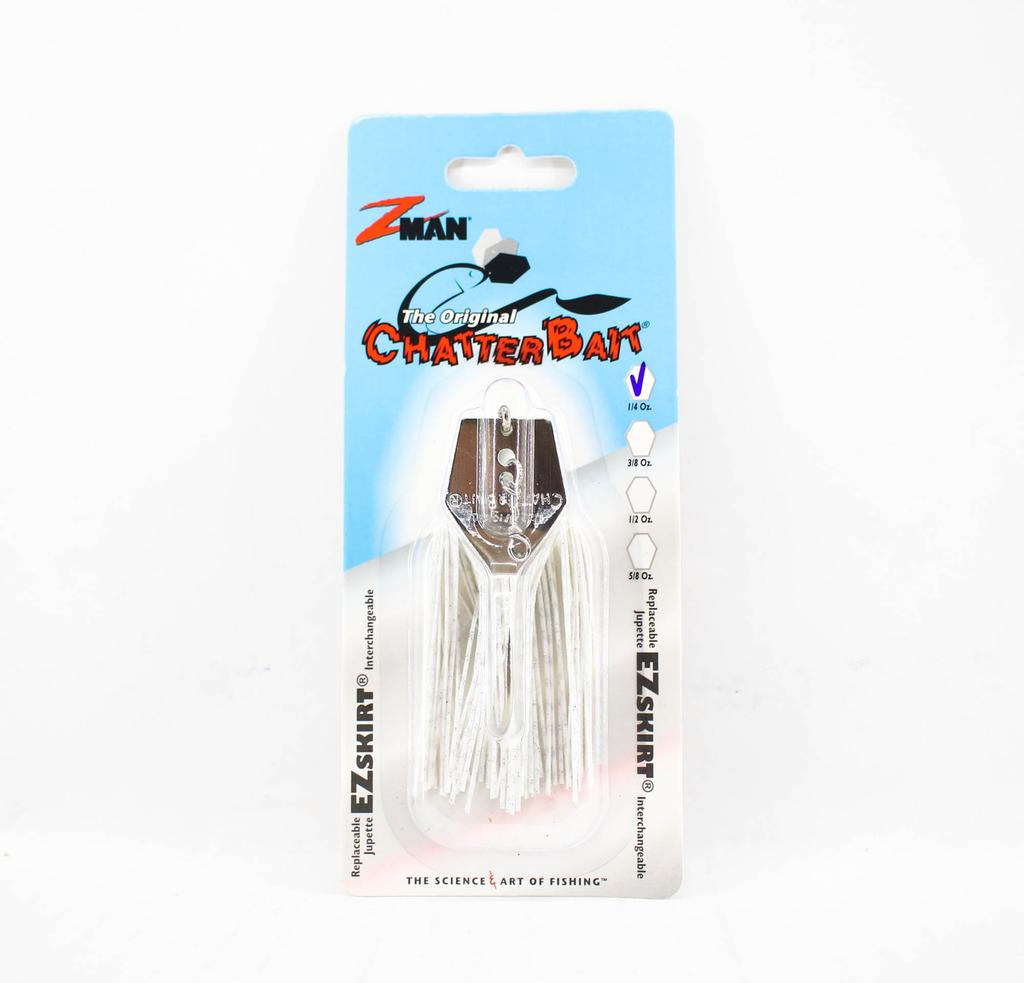 Zman Chatterbait 1/4 oz Sinking Lure White (0010) - Image 1