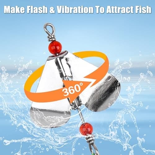 Spinnerbait Fishing Lures Kit Set, 6pcs Bass Fishing Buzzbait Style A-6pcs - Image 5