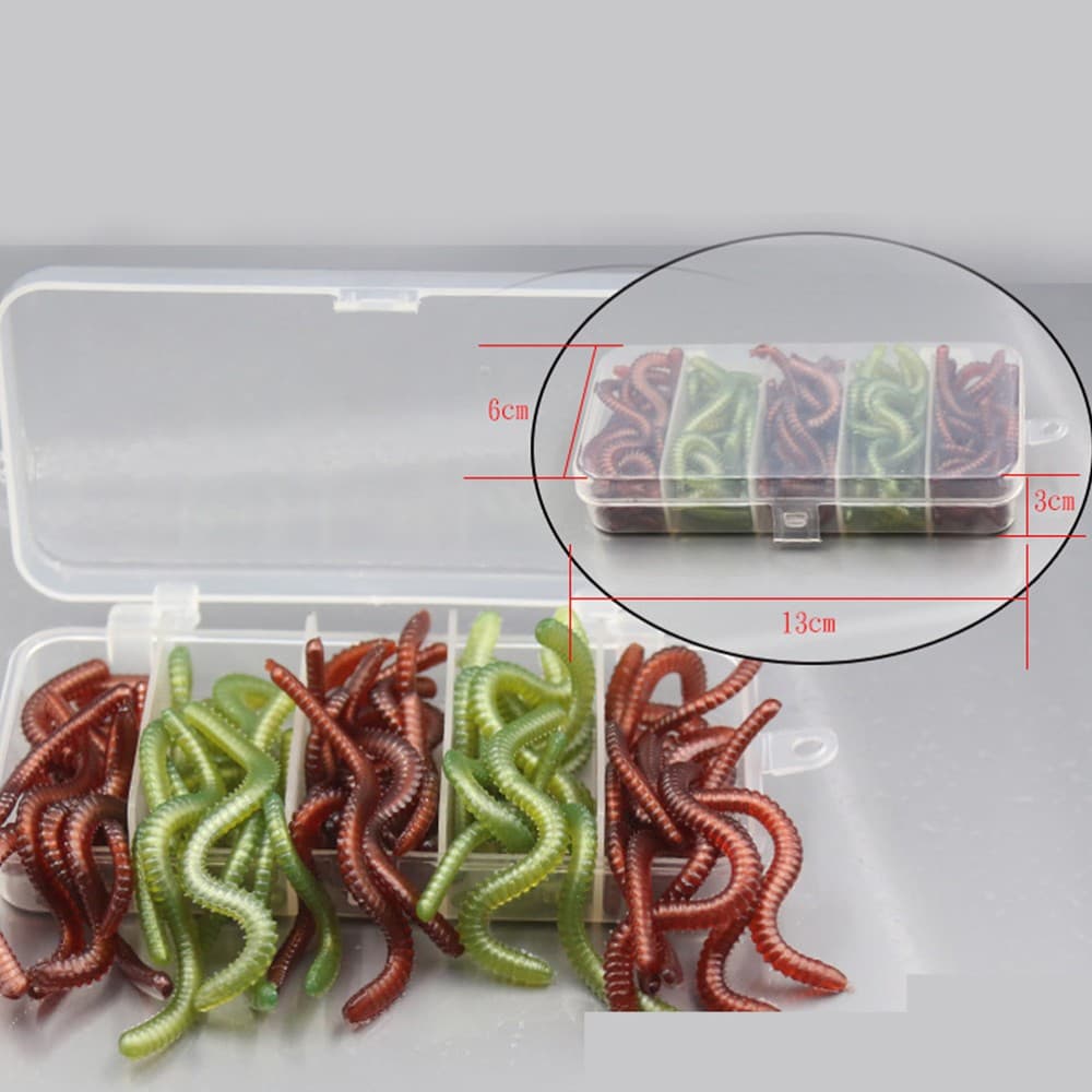 50 PCS Artificial Bait Worms Fishing Accessories Shape Lures Lifelike Baits - Image 10