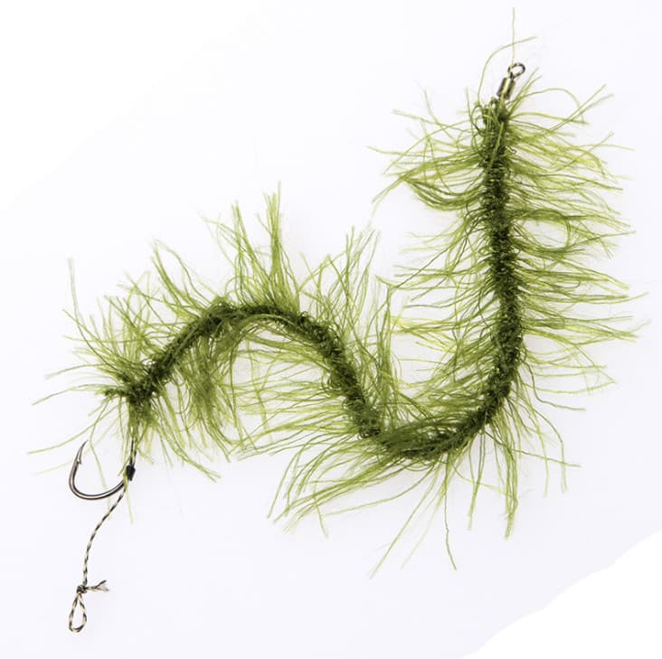 2xSeaweed Line Weed Hair High Carbon Stainless Steel 6# Hook Fishing Accessories - Image 2