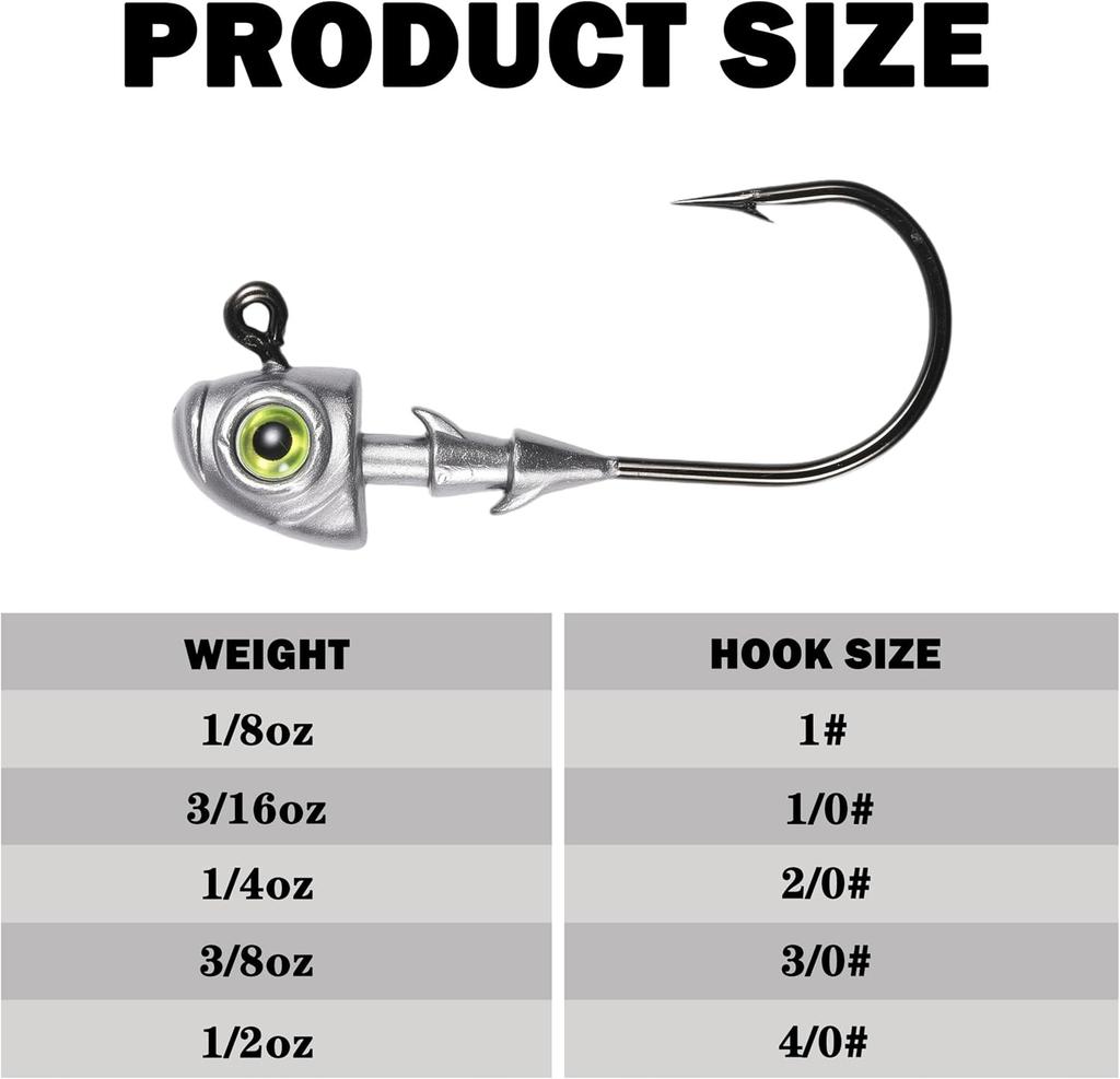 Swimbait Jig Heads Fishing Jigs Swim Bait Jighead with Two Bait Keepers and 3D E - Image 5