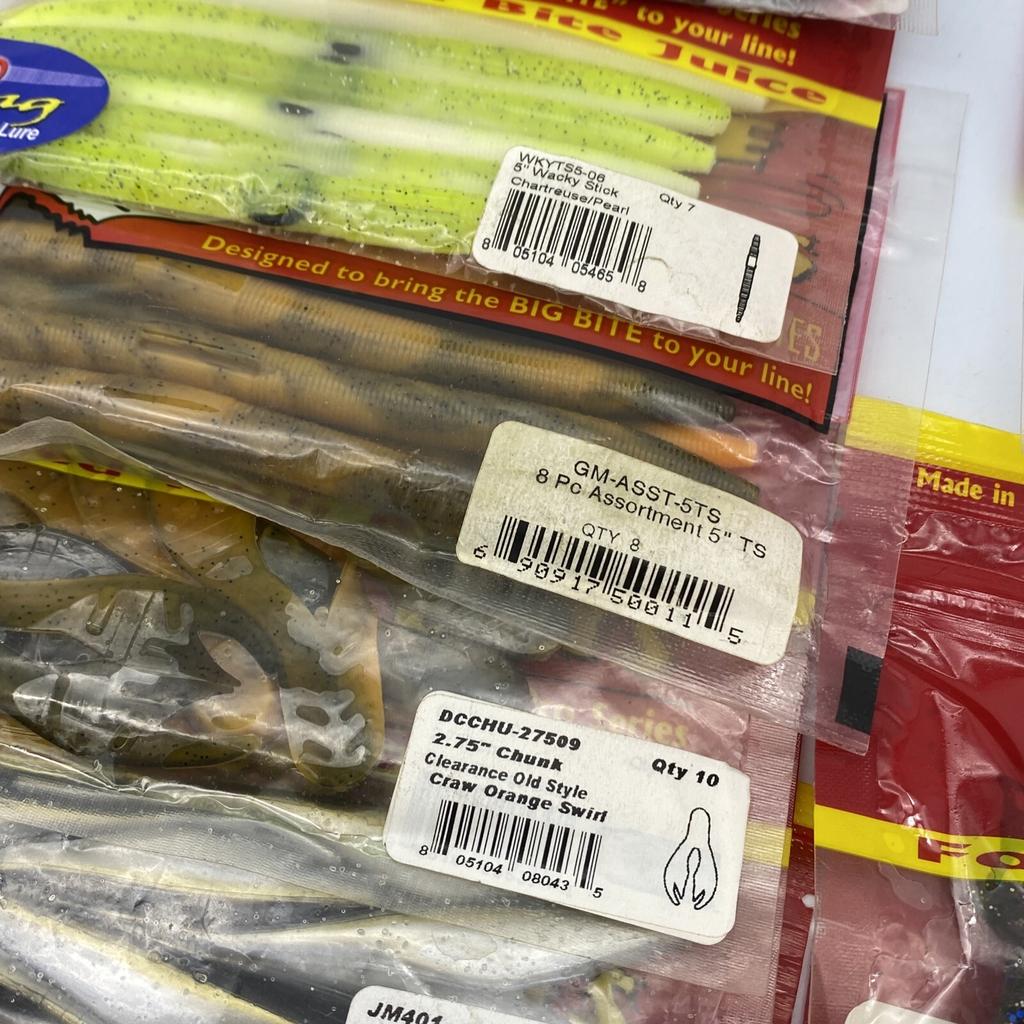 Big Bite Baits Bass Plastics Creature Bait Senko Chunk Worm Grubs (30 Bag Lot!) - Image 6