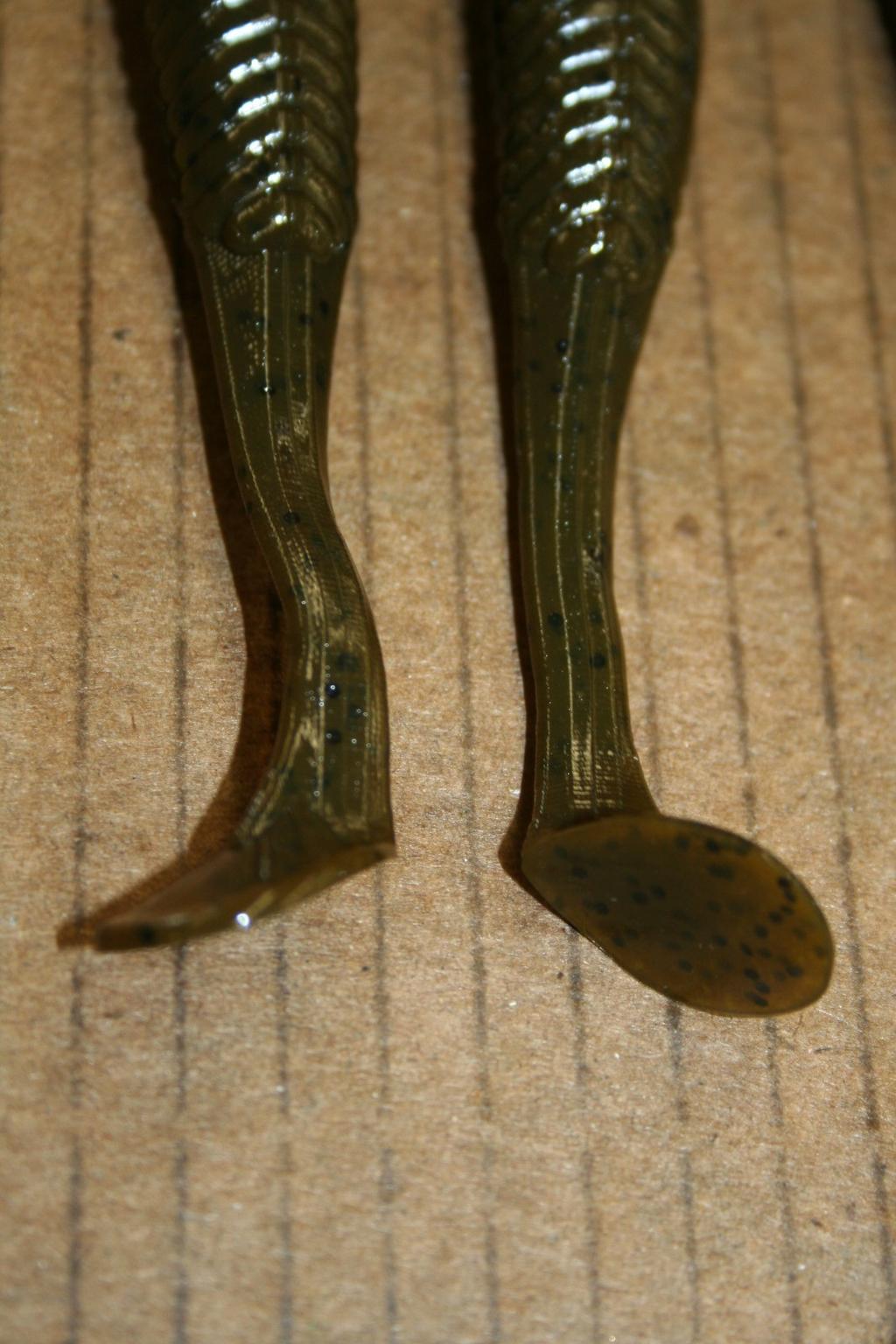 5" Swim Minnow Green Pumpkin Paddle Tail Swimbait Trailer for A Rig 50 pack - Image 7