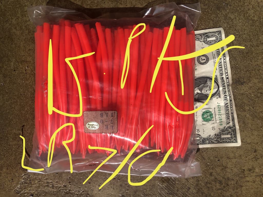 Bulk Pack Surge Tube Lt Red 7/0 Cut Trolling Saltwater Lures Striper Cuda Rig - Image 3