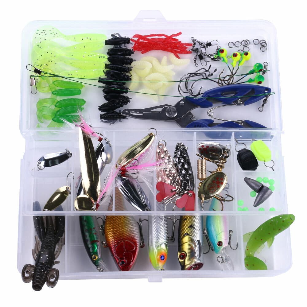 110PCS Lot Fishing Accessories Lures Gear Bass Bait Hooks Tackle Box Set Kit - Image 4