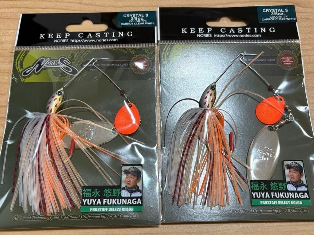 Nories Crystal S Spinnerbait 3/8oz Carrot Clear White New/Used - Image 1