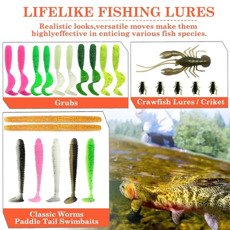 138-pc freshwater fishing lure set for bass, trout fishing accessories for men - Image 3
