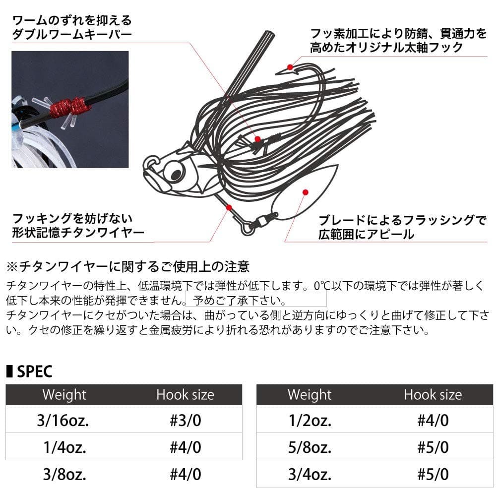 Megabass spinnerbait UOZE SWIMMER (5/8oz) Hassu Hook #5/0 - Image 3