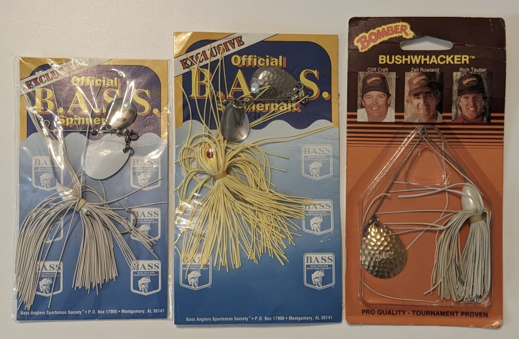 New 2 Official B.A.S.S. Spinnerbaits and Bomber Bushwhacker Spinnerbait Sealed - Image 1