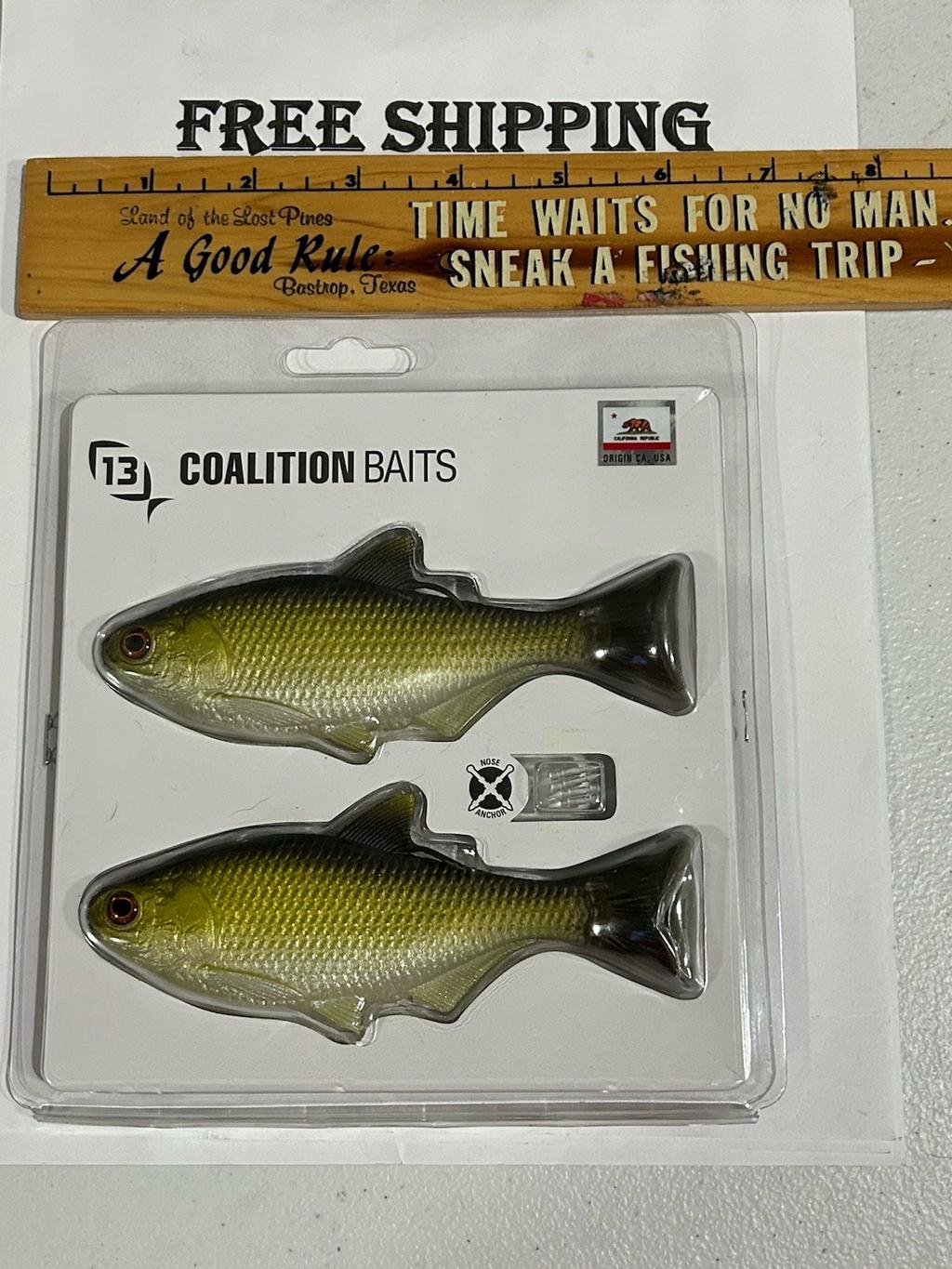 1-2 pk 13 Fishing Coalition Bait Co BAMF Wedge Swimbait Lures GOLDEN RETRIEVER - Image 1