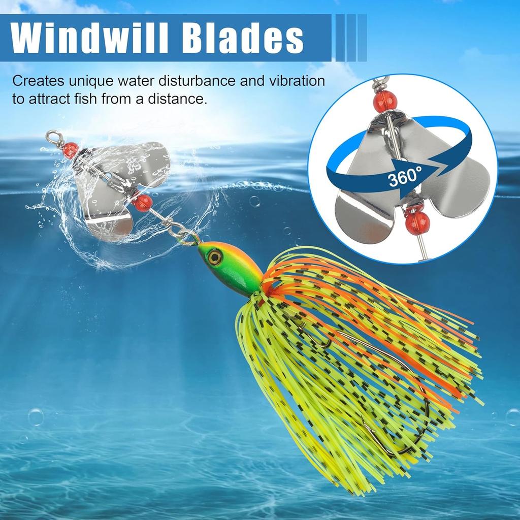 Bass Fishing Lures Kit Buzzbait Lure Large, Style A-12pcs - Image 4