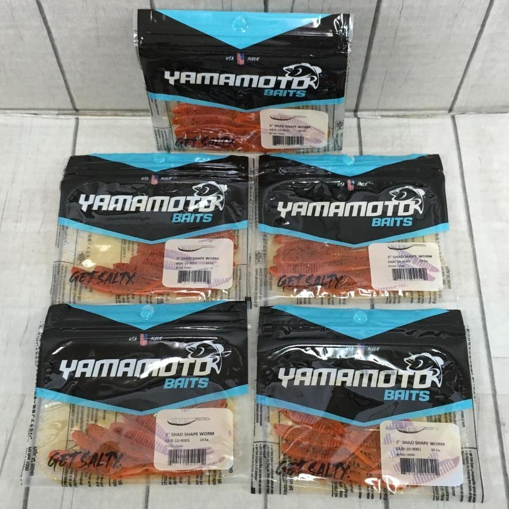 Gary Yamamoto Shad Shape Worm 3 inch 5 piece set t3379 - Image 1