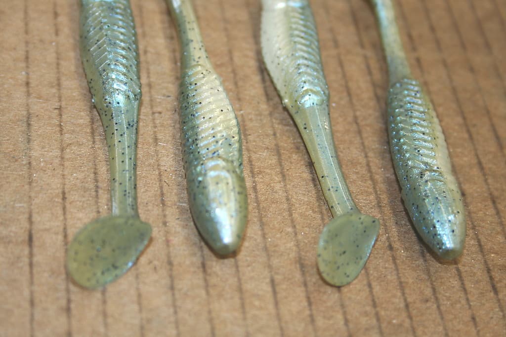 3.5" Swim Minnow Grey Ghost Paddle Tail Swimbait Trailer for A Rig 50 pack - Image 3