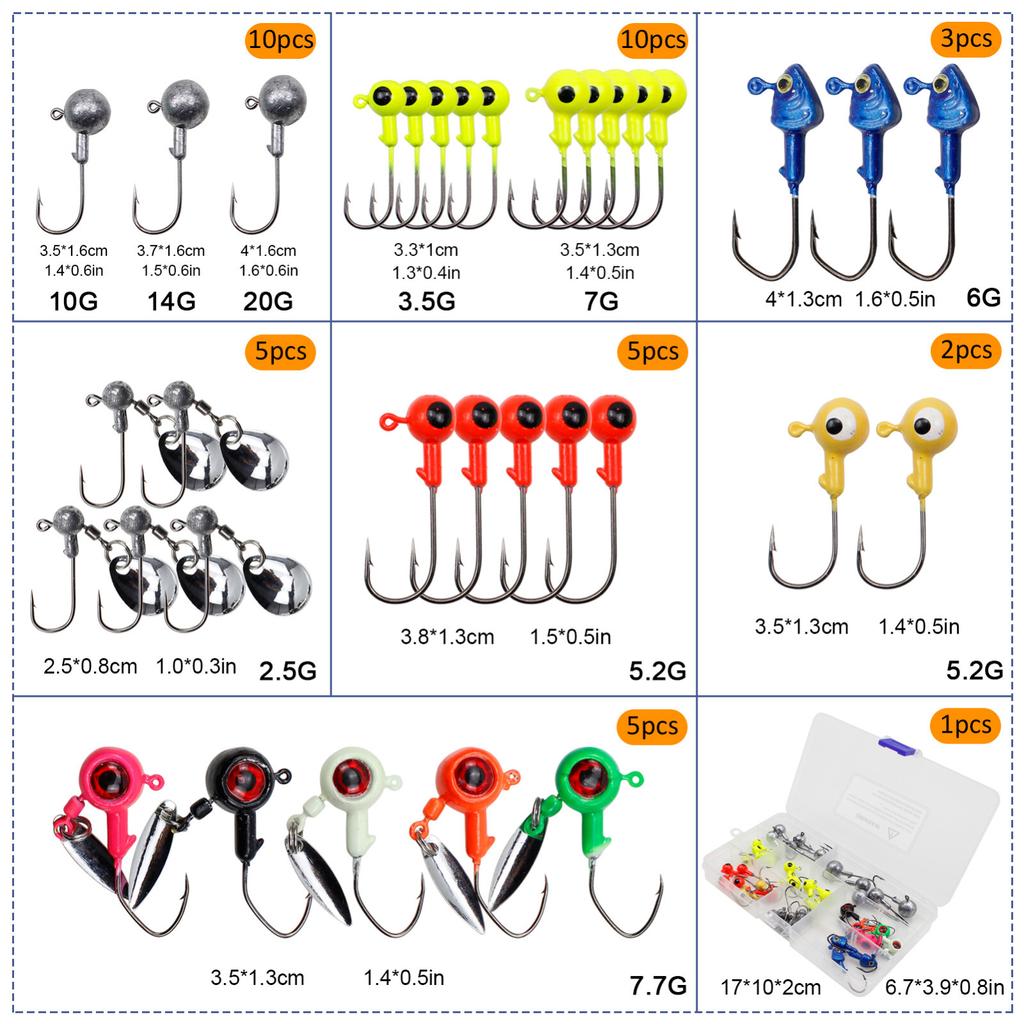 FREE FISHER 182pcs Fishing Soft Swimbaits Set,Fishing Jigs Aritificial Worms Kit - Image 2