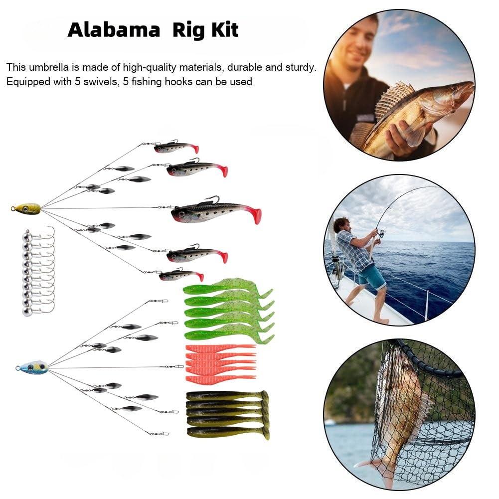 Alabama Rig Kit 5 Arms Alabama Umbrella Rig Bass Fishing Kit a Rig Fishing Lu... - Image 4