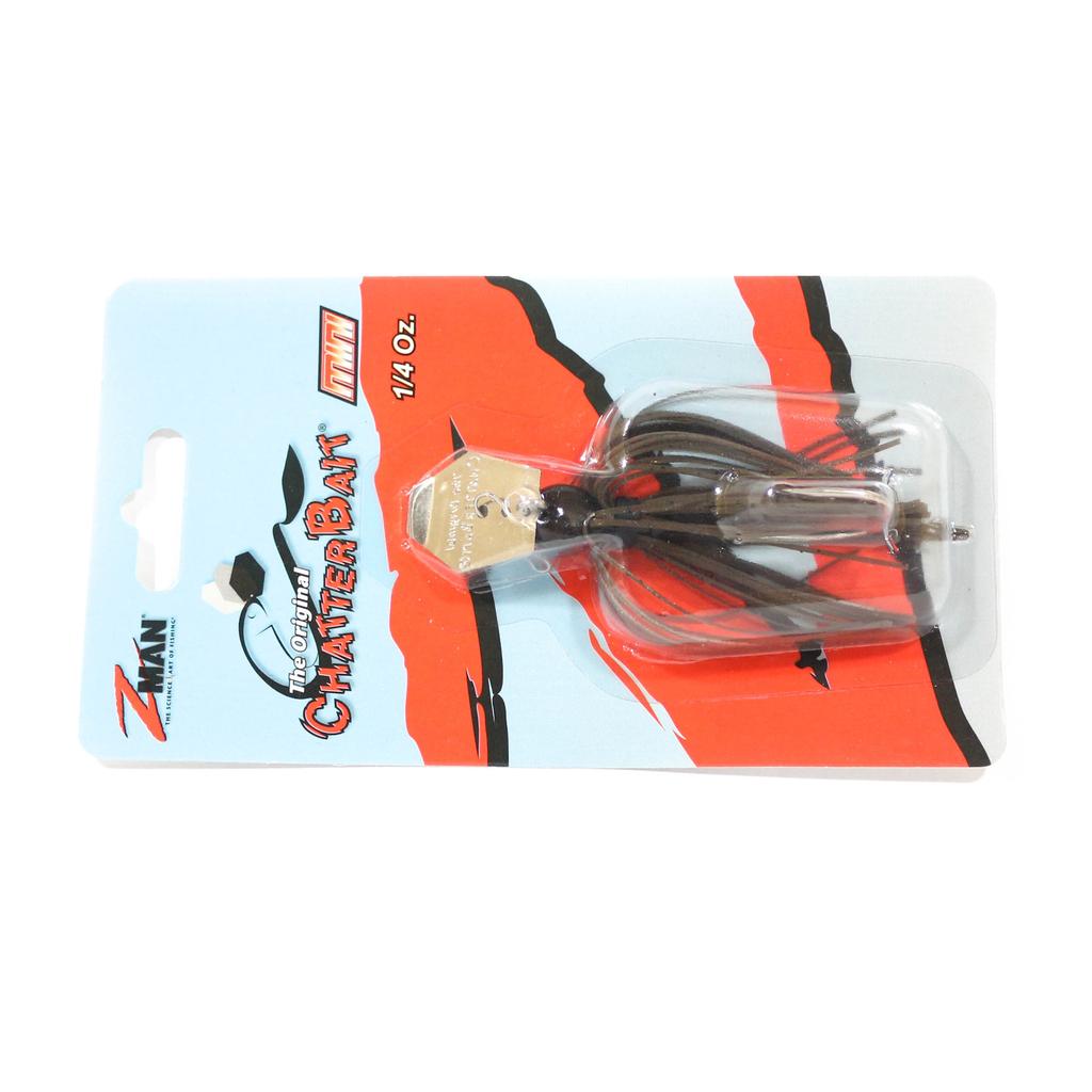 Zman Chatterbait Mini 1/4 oz Sinking Lure Green Pumpkin Black (0266) - Image 1