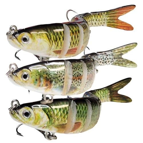 DMSE Fishing Lures for Bass Trout Crappie, Lifelike Swimbait 3 Piece,5.3",0.9oz - Image 1