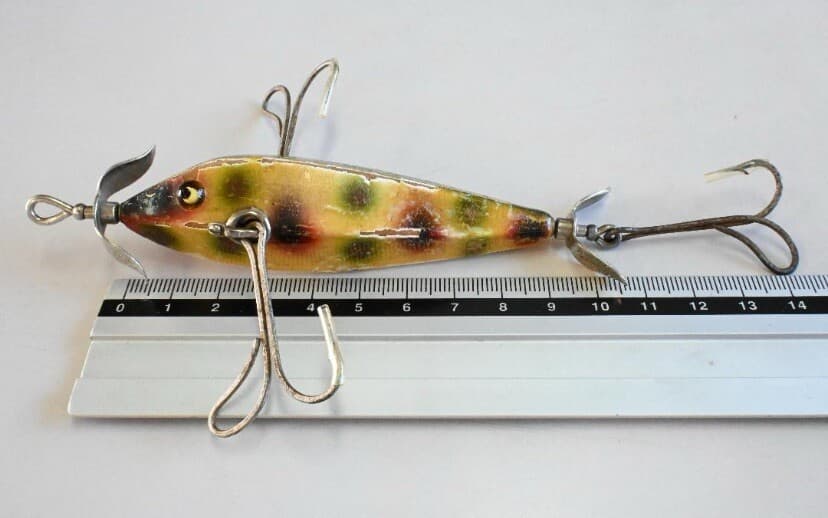 Heddon 1500 DUMMY DOUBLE 1910's Rare Minnow Wood Old Lure Free shipping - Image 9
