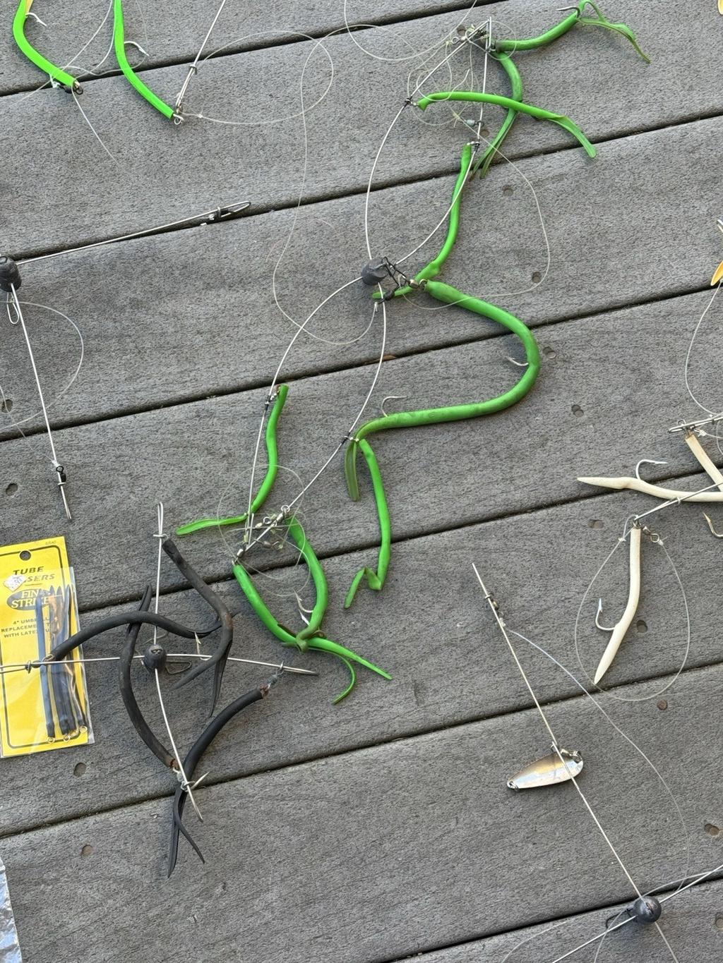 9 Umbrella Rig Trolling Lure Lot Striped Bass Fishing + Replacement Tubes - Image 6