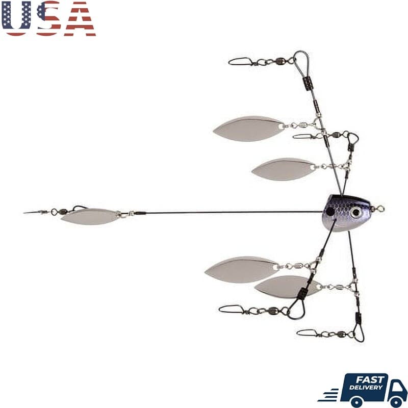 Tour Grade Titanium Umbrella Rig Five Wire Fishing Lure System Swivels Flexible - Image 1