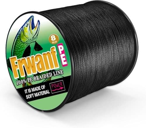 NEW Frwanf Fishing Line 8-Strand Braided PE Line 1000m Size 1 Black for - Image 2