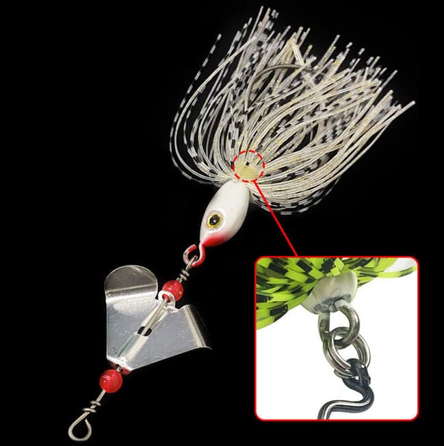 6pcs/set Spinnerbait Jig Head Rubber Skirts Fishing Lure Pike Bass Spinner Bait - Image 2