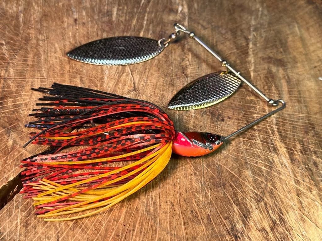 JACKALL DOON 21g Spinnerbait Fire Color for Bass Fishing, Slightly Used - Image 1