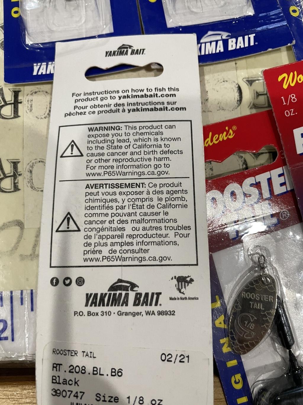 6X Yakima 208 1/8 oz Original Rooster Tail Black Fishing Spinnerbait Lure - Image 4