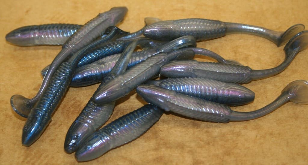 3.5" Swim Minnow Pro Blue Red Paddle Tail Swimbait Trailer for A Rig 50 pack - Image 2