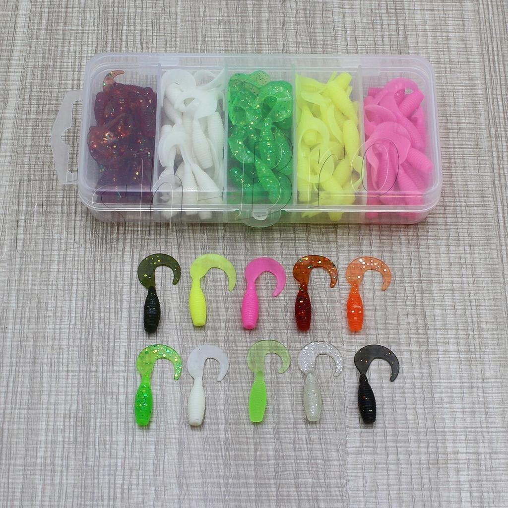 100 PCS 3 cm Soft Fishing Lure Kit with Case Swimbait for Bass Crappie Trout - Image 4