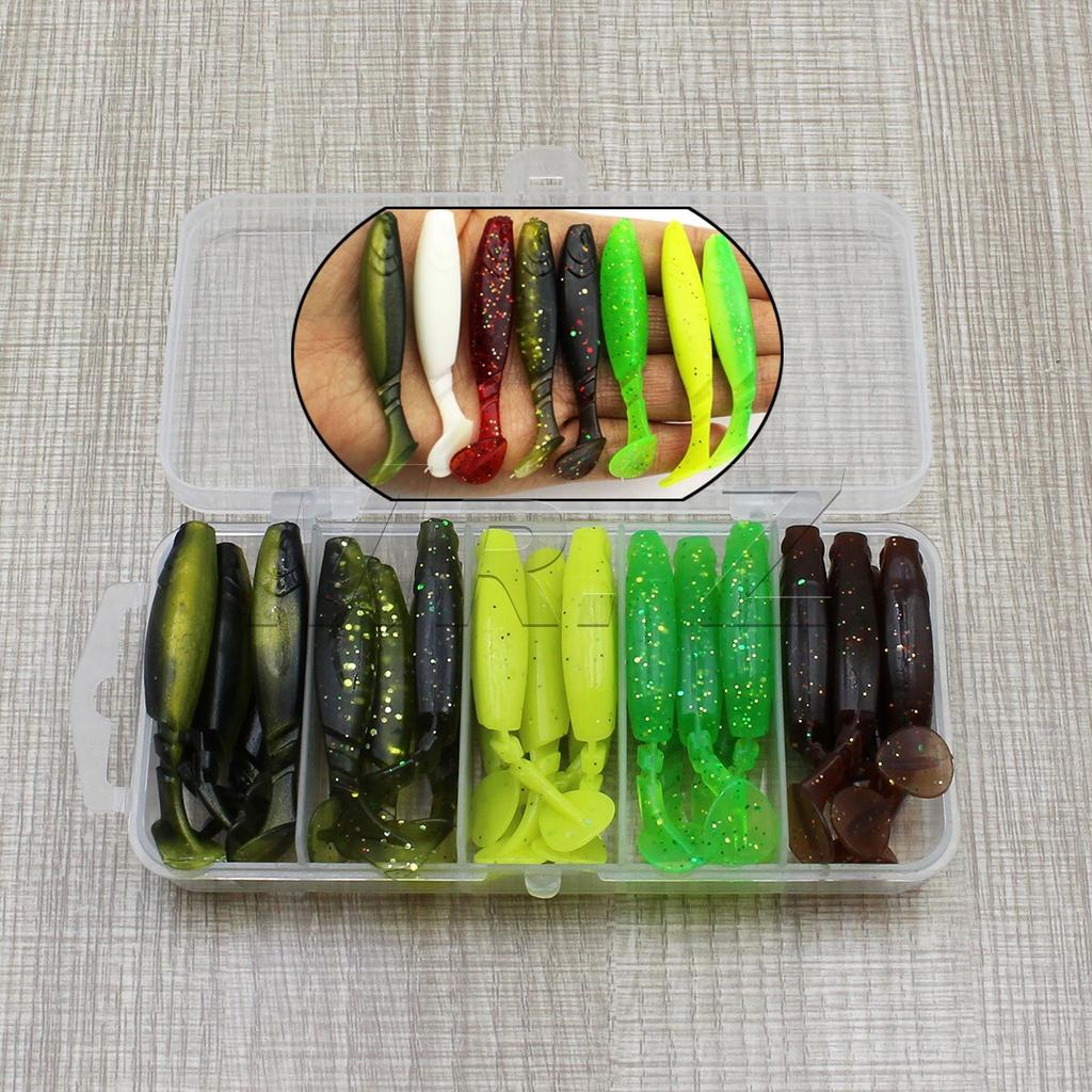 25 PCS Soft Fishing Lure Paddle Tail Swimbait for Bass Trout Walleye Crappie - Image 1