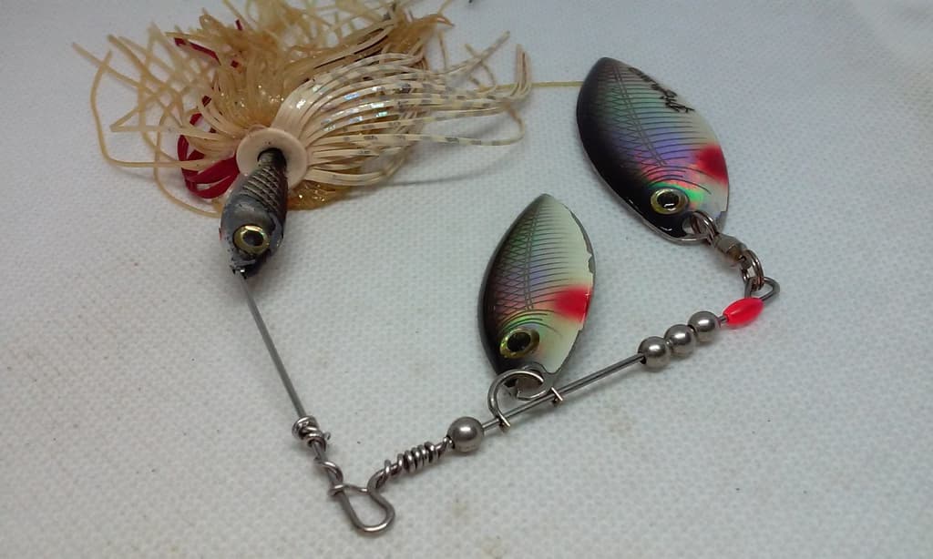 Vtg Bagley SpinnerBait Prizm Image Shad/Wht/Gld 1/2oz  Spinnerbait fishing Lure - Image 5