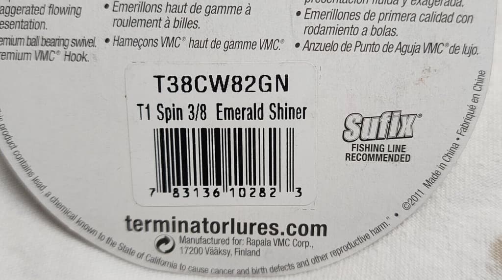 RARE Terminator T1 Titanium Snap Back Spinnerbait 3/8 oz Emerald Shiner Shad - Image 10