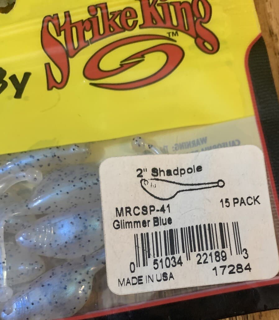 Mr. Crappie MRC8P-41 Strike King 2” Shadpole Glimmer Blue-1pk of 15pcs-Brand New - Image 3