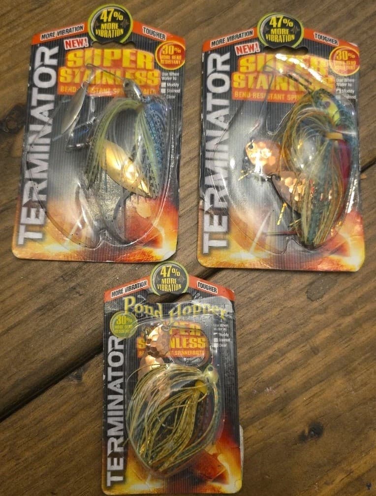 Rare Terminator Super Stainless Spinnerbait Lot Of 3  - Image 1