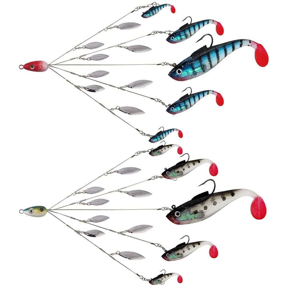 Umbrella Fishing Rig 5 Arms Alabama Rig Kit with Weedness Bait Lure Jigs Boat... - Image 1