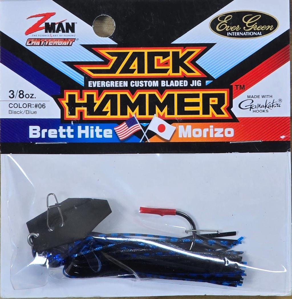 (Ct of 2) Z-Man Evergreen Chatterbait Jack Hammer 3/8 oz Evergreen Custom Blade! - Image 3