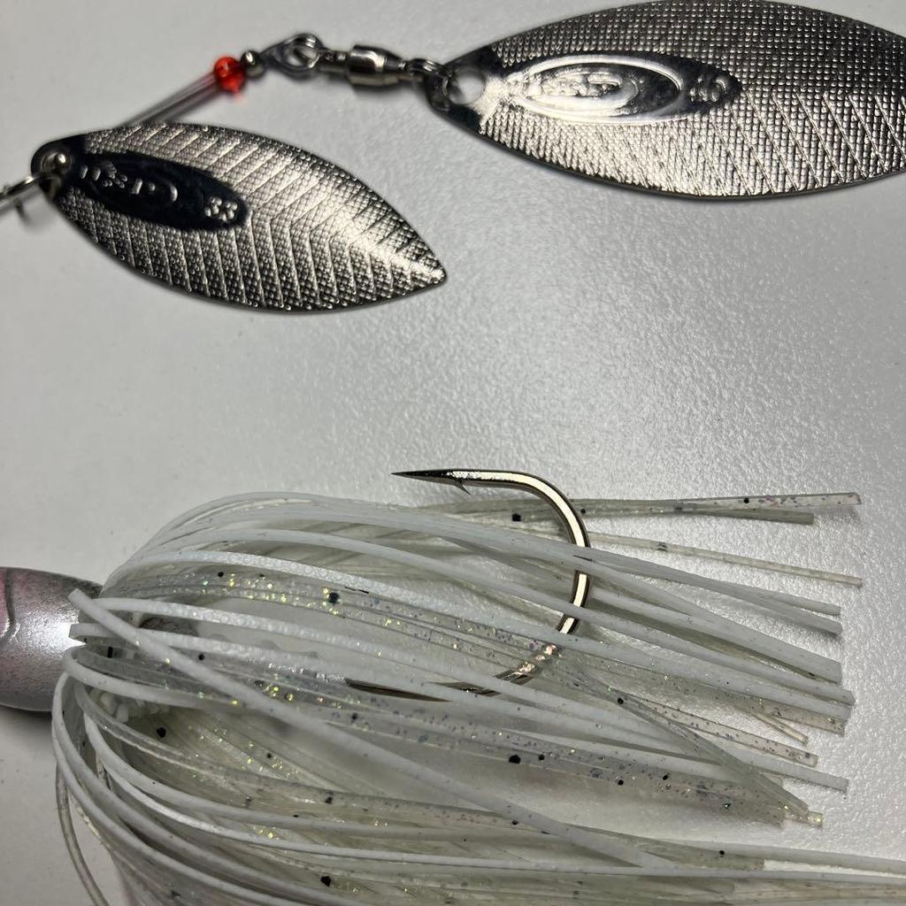 OSP High Pitcher MAX white spinnerbait by Namiki and Kawamura, Beeble - Image 2
