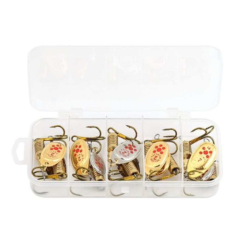 10Pcs Spinner Baits Set Fishing Lures Metal Baits Crankbait Fishing Accessories - Image 1