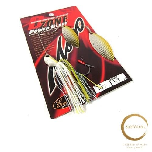 New Evergreen Spinnerbait D-Zone Power Blade Double Willow Leaf 1/2oz Chart Shad - Image 1