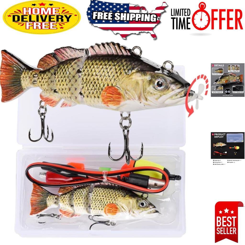 4” Multi-Jointed Robotic Fishing Lure - USB Rechargeable, Super Realistic Action - Image 1