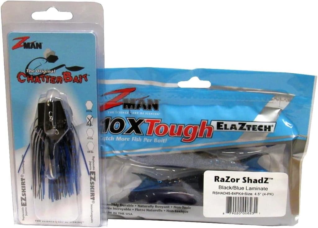 Harmony Fishing Company Chatterbait Kit - Z-Man 3/8oz + Razor Black/Blue  - Image 2