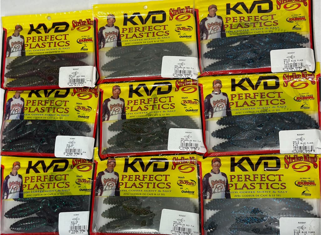 Strike King KVD Perfect Plastics Rodent 4" (Lot of 9) - Image 1