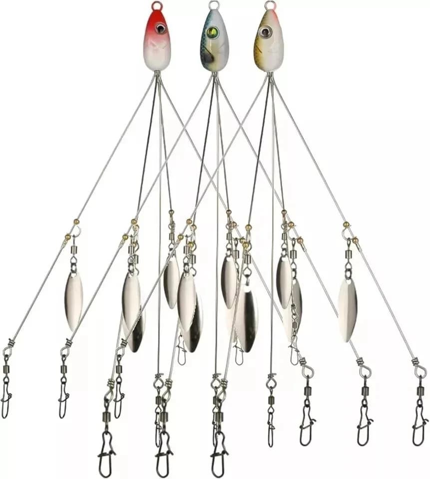 3 Pack Alabama Rig 5 Arms 4 Blades Umbrella Rig Fishing 21.5Cm Fish Lures Bait - Image 1
